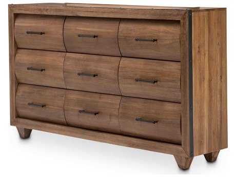 Michael Amini Brooklyn Walk Brown Acacia Wood Dresser