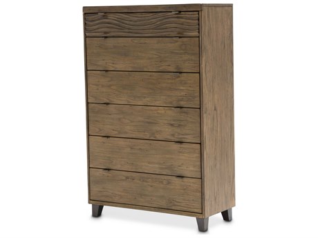 Michael Amini Del Mar Sound Brown Acacia Wood Accent Chest