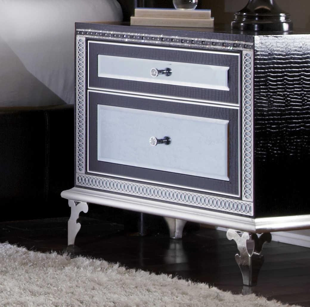 Aico Furniture Michael Amini Hollywood Swank Starry Night Black Iguana