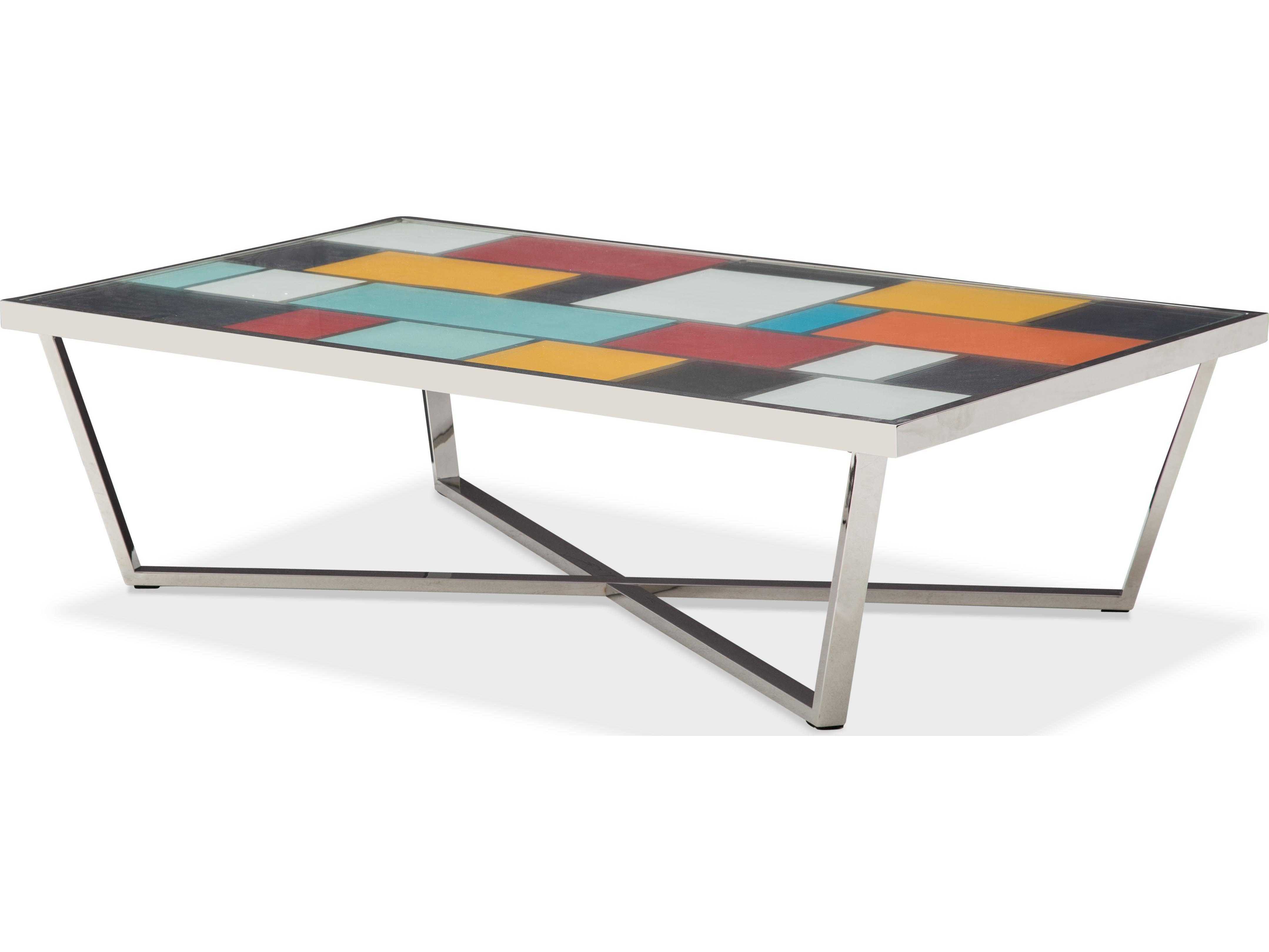 Aico Furniture Michael Amini Kube Multi Color / Stainless Steel 60''W x