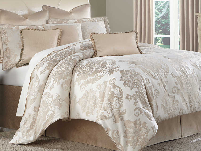 AICO Furniture Marbella Creme Ten-Piece King Comforter Set ...