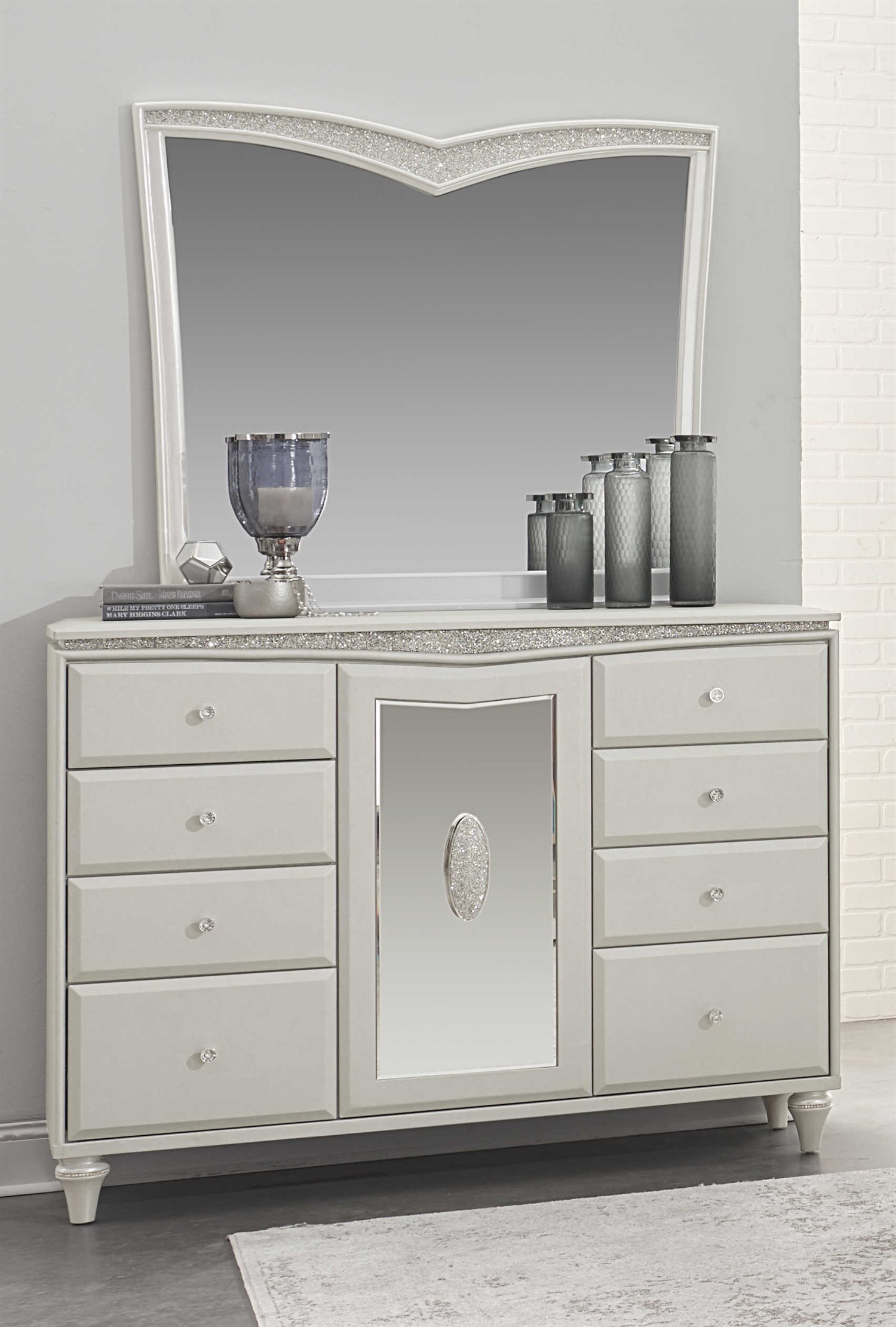 Aico Furniture Melrose Plaza Dresser With Mirror Set