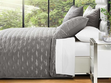 Michael Amini Bedding Messina 3-Piece Queen Quilt Set - Platinum