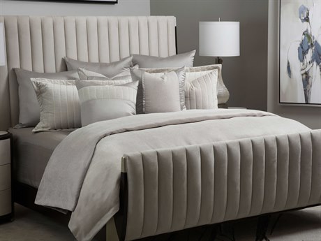 Michael Amini Bedding Skylar Champagne 10-Piece King Comforter Set