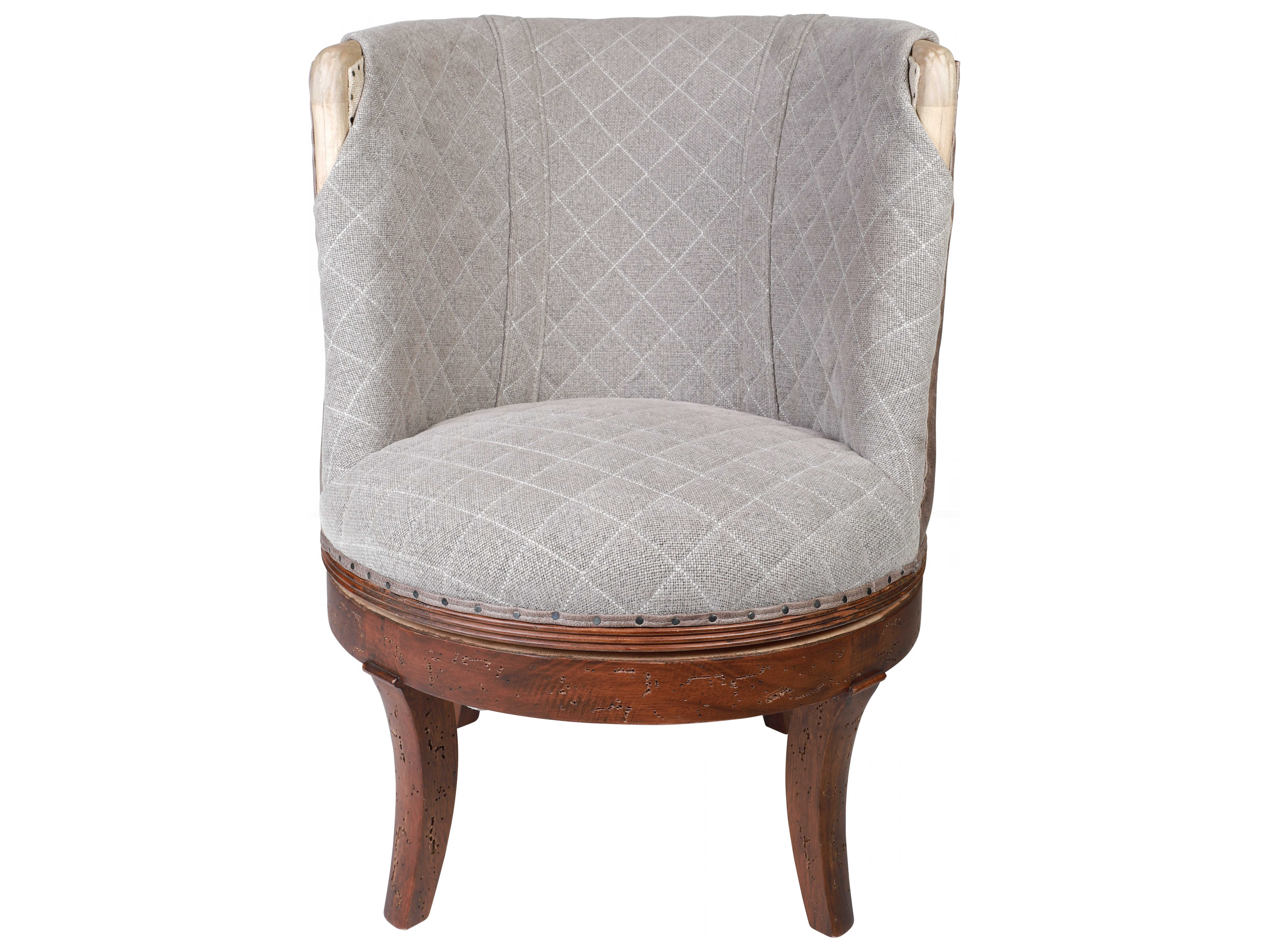 Aidan Gray Distressed Rustic Wood Accent Chair Diva100