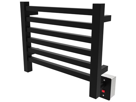 Amba Quadro Matte Black 21" x 19" Heated Towel Rack