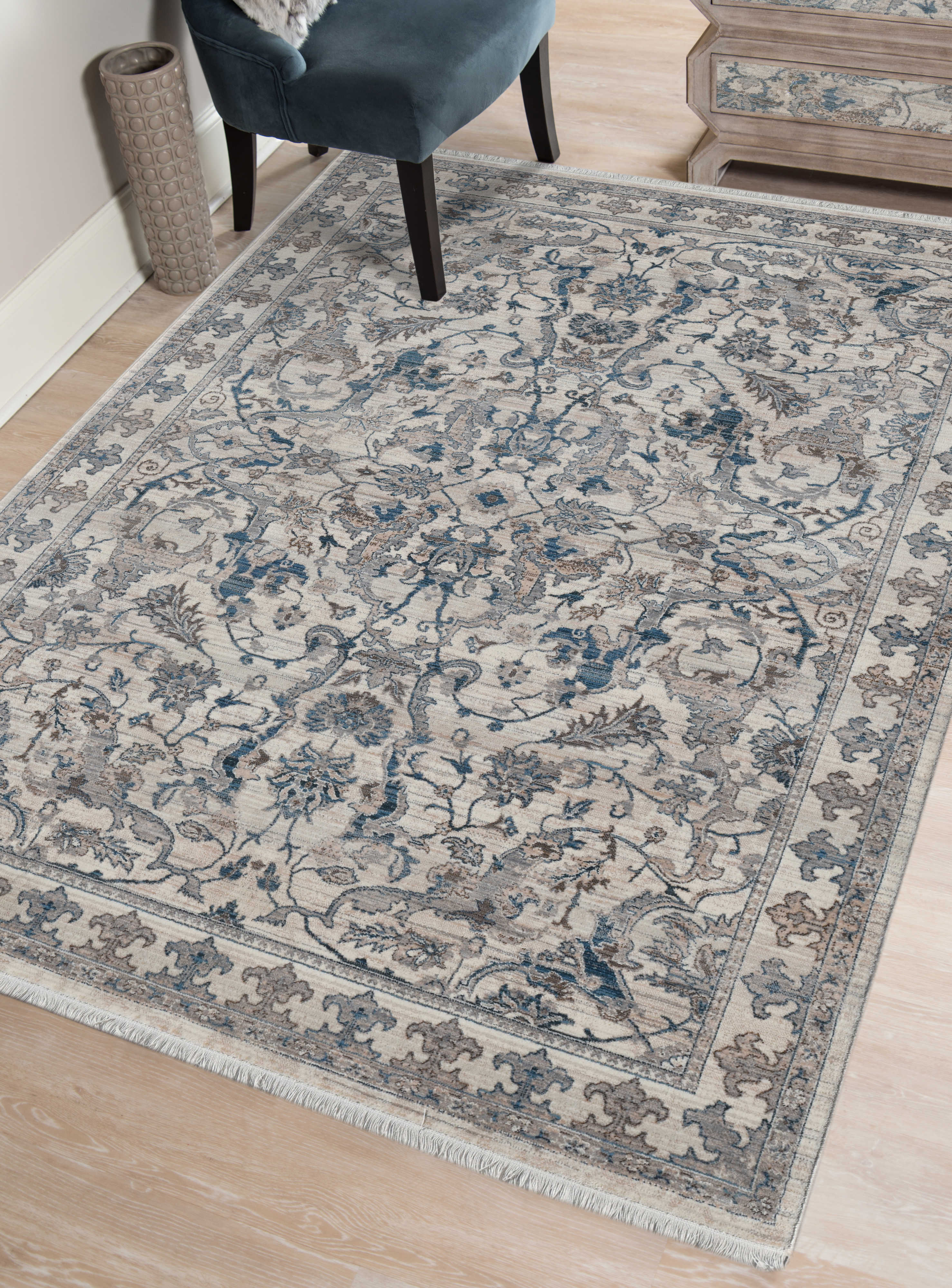 Amer Rugs Arcadia Cream Blue Brown, Cream Brown And Turquoise Rug