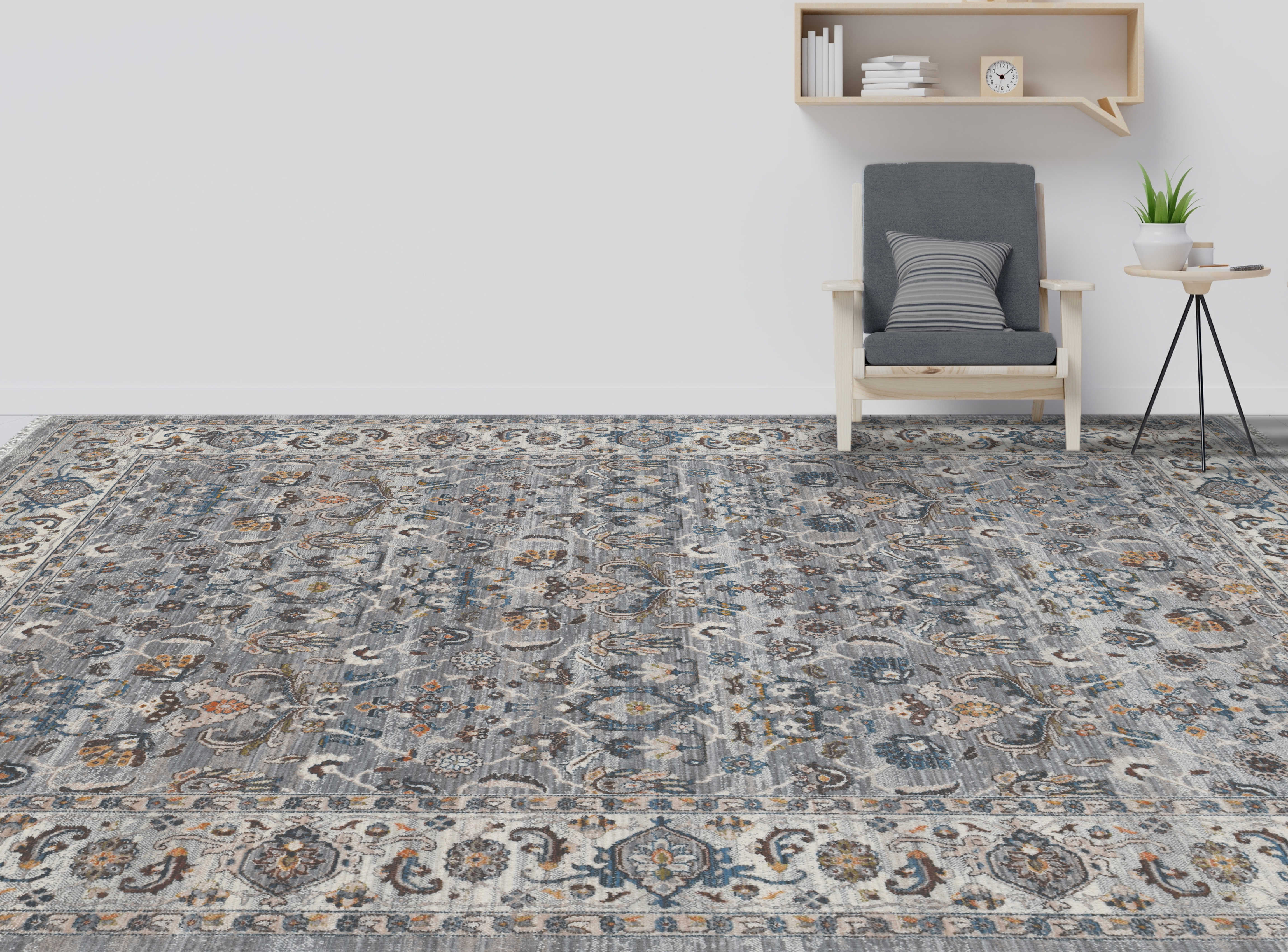 Amer Rugs Arcadia Gray Brown Blue, Brown And Blue Area Rug