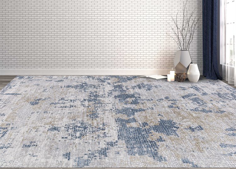 Amer Rugs Hamilton Blue / Ivory Cream Rectangular Area Rug ARHAM2REC