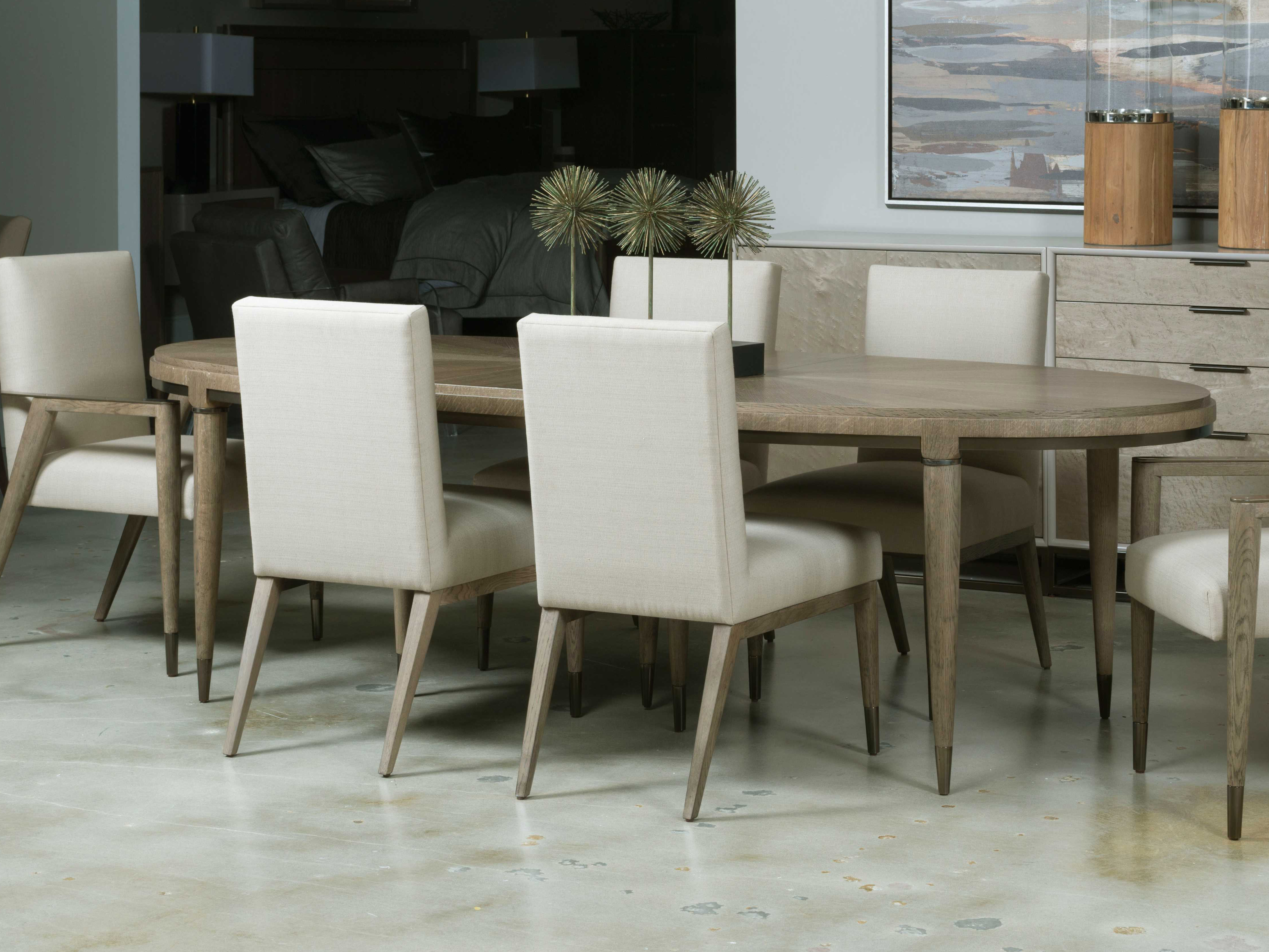 American Drew Modern Clics Flakey White Oak 82 Wide Oval Dining Table