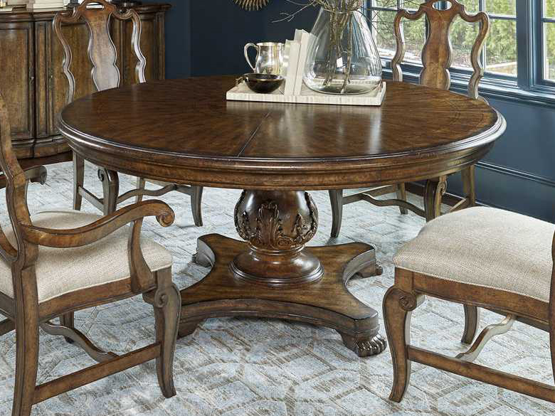 A.R.T. Furniture Continental Weathered Nutmeg 66'' Wide Round Dining Table AT2372252624