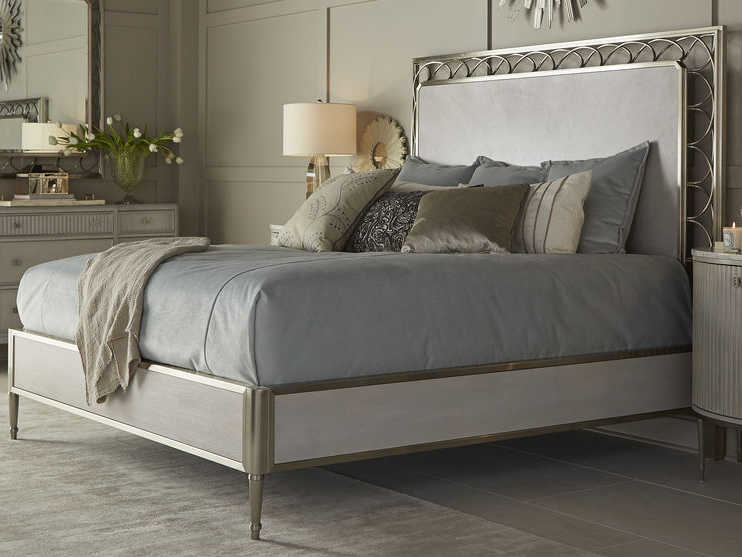 A.R.T. Furniture La Scala Ivory & Nickel Queen Panel Bed AT2571253146
