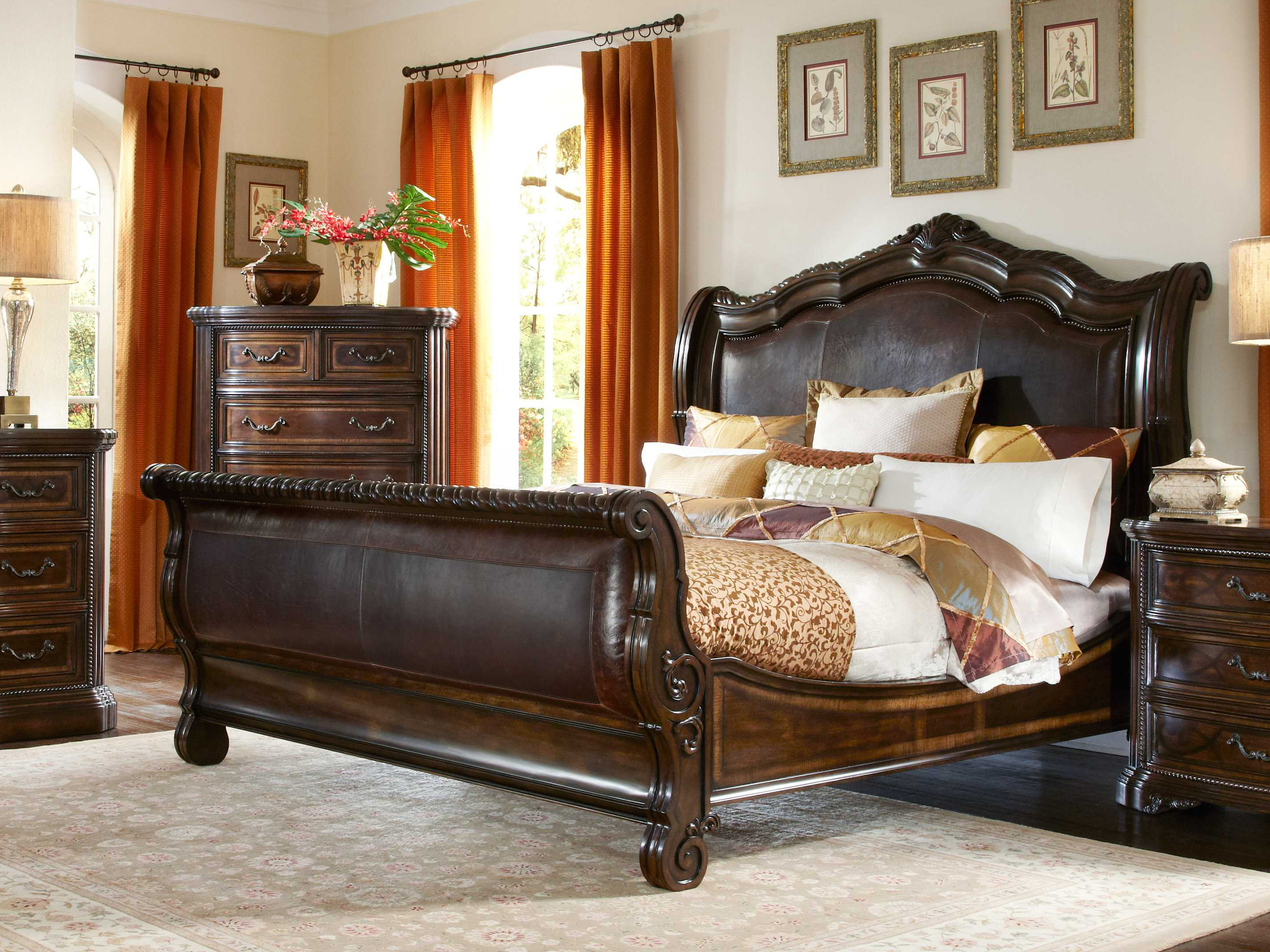 A.R.T. Furniture Valencia Dark Oak Eastern King Size Sleigh Bed ...