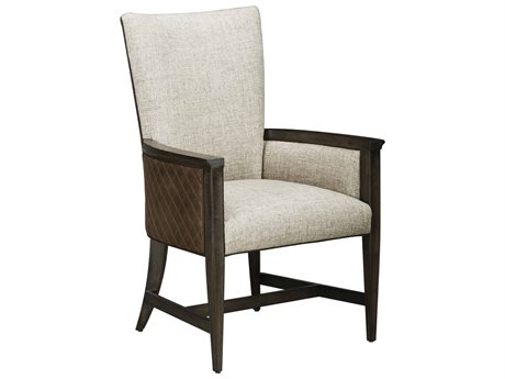 A.R.T. Furniture Woodwright Oak Wood Brown Upholstered Arm Dining Chair Set of 2