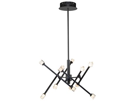 Artcraft Batton 12-Light Black Glass LED Geometric Pendant