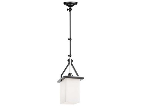 Artcraft Brydon 1-Light Black And Brushed Nickel Glass LED Geometric Mini Pendant