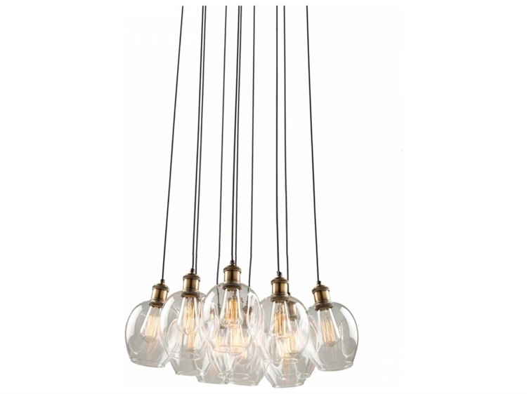 Artcraft Lighting Clearwater Vintage Br Ten Light 22 Wide Artcraft Lighting Clearwater Vintage