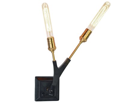 Artcraft Filiali 2-Light Black Harvest Brass LED Wall Sconce