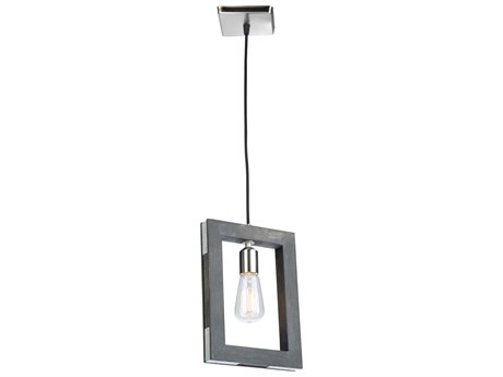 Artcraft Gatehouse 1-Light Dark Pine Brushed Nickel Brown LED Geometric Mini Pendant