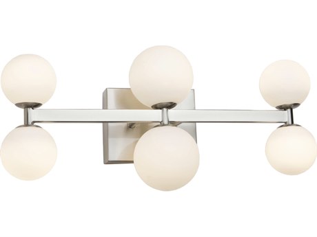 Artcraft Hadleigh 6-Light Brushed Nickel Glass LED Vanity Light