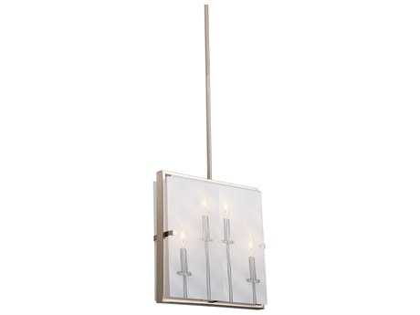 Artcraft Harbor Point 4-Light Satin Nickel Glass Geometric Pendant