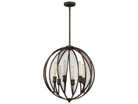 Artcraft Linden 6-Light Bronze LED Geometric Round Chandelier