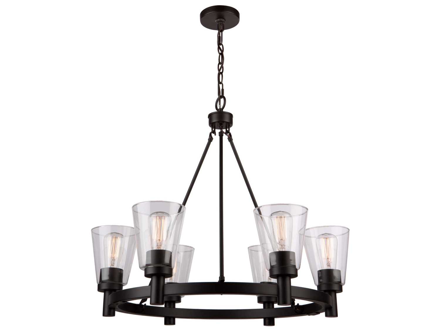 Artcraft Lighting Lux Oil Rubbed Bronze Six-Light 28'' Wide Chandelier ...