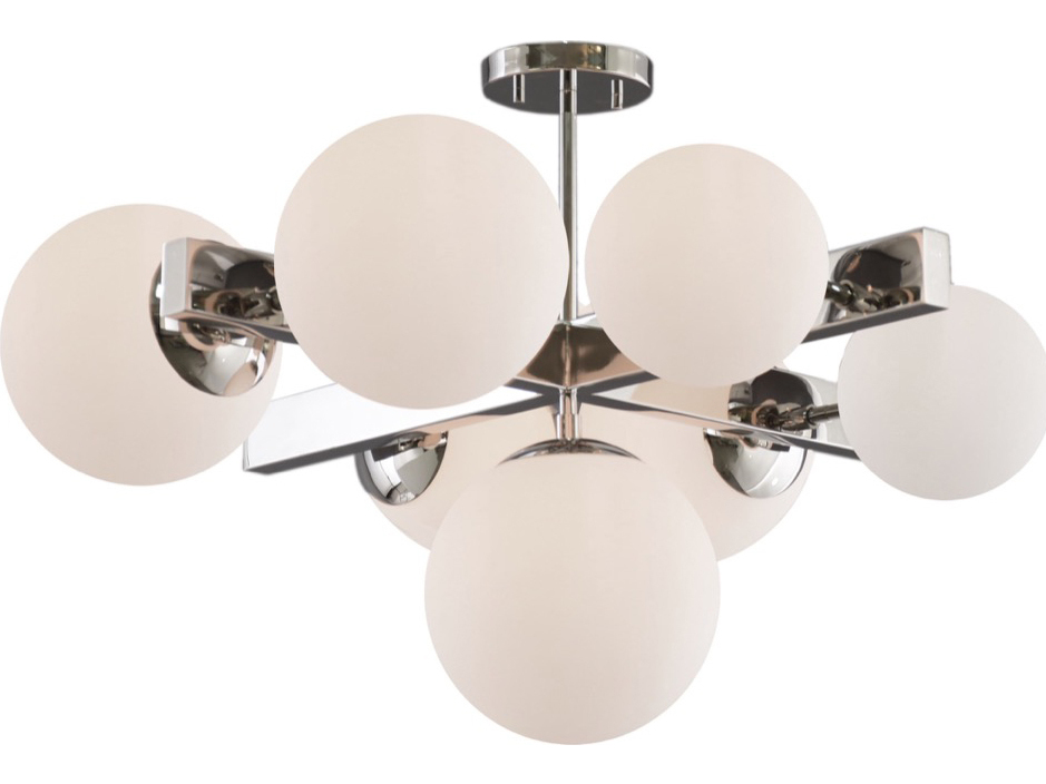 Artcraft Lighting Moonglow Polished Nickel 27 Wide Glass Semi Flush Mount