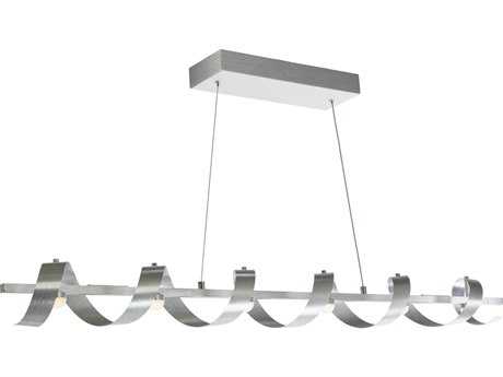 Artcraft Rolling Hills 6-Light Brushed Aluminum Gray LED Geometric Island Pendant