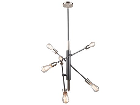 Artcraft Truro 6-Light Black Brushed Nickel LED Island Pendant