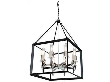 Artcraft Vineyard 8-Light Black Chrome LED Geometric Chandelier