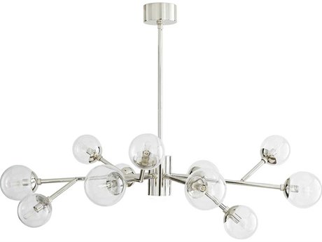 Arteriors Home Dallas 12-Light Polished Nickel Glass Globe Linear Island Pendant