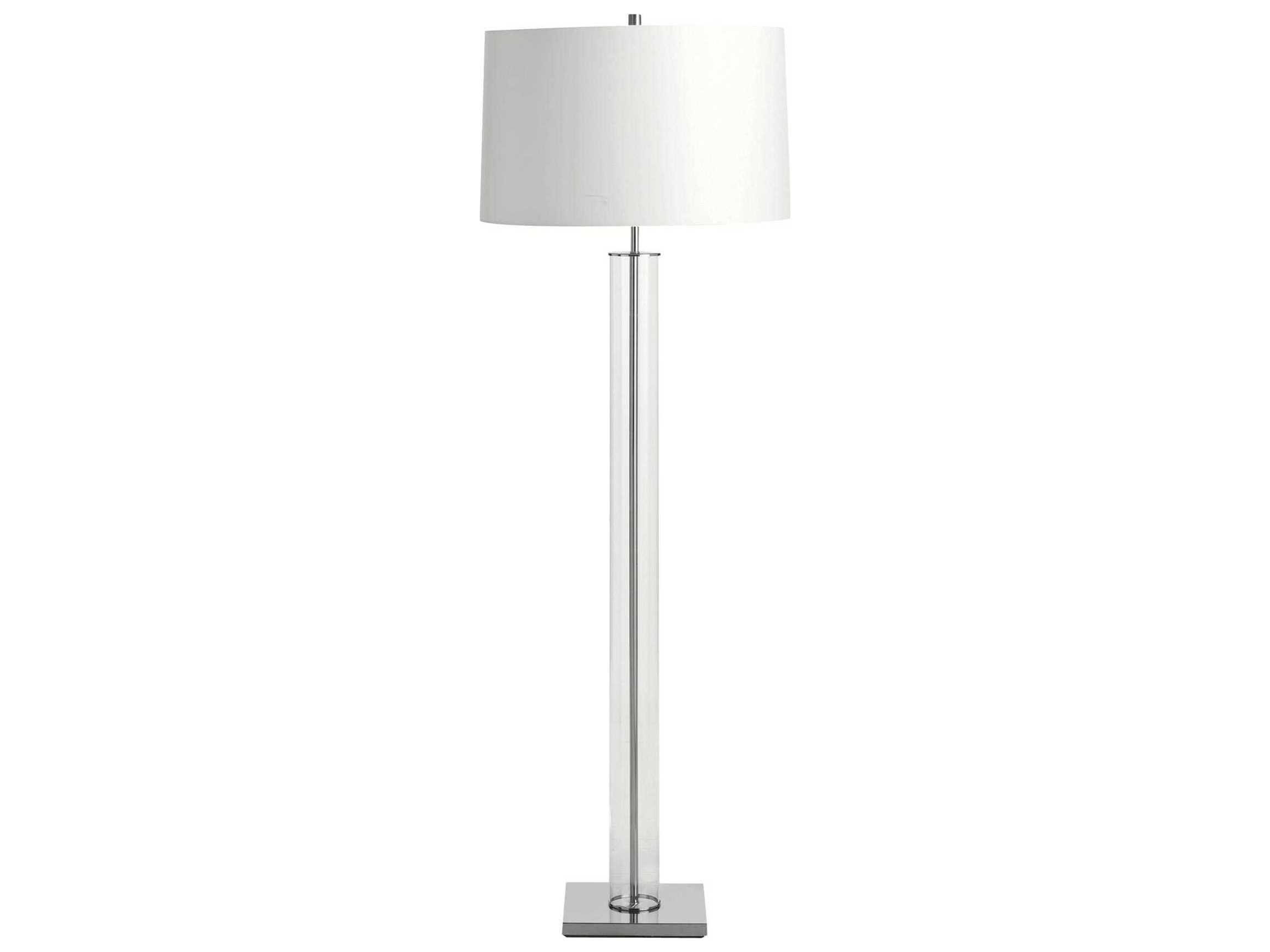 Arteriors Home Norman Polished Nickel With Clear Glass Floor Lamp