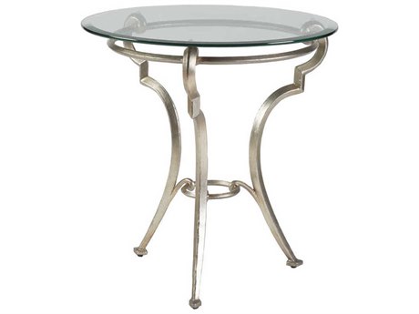 Artistica Colette Round Glass Champagne Foil End Table