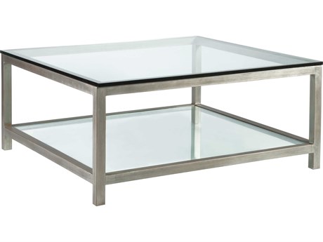 Artistica Metal Designs Per Se Square Glass Argento Cocktail Table