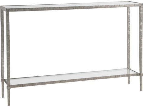Artistica Metal Designs Claret Rectangular Glass Silver Leaf Console Table