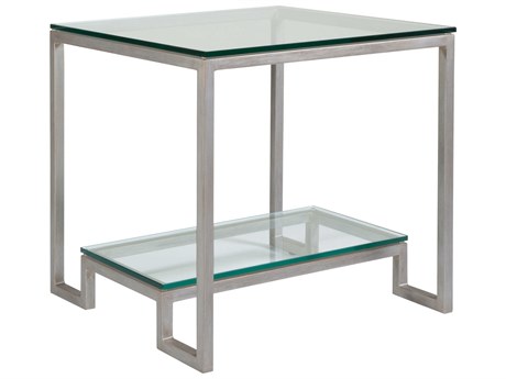 Artistica Metal Designs Bonaire Square Glass Argento End Table