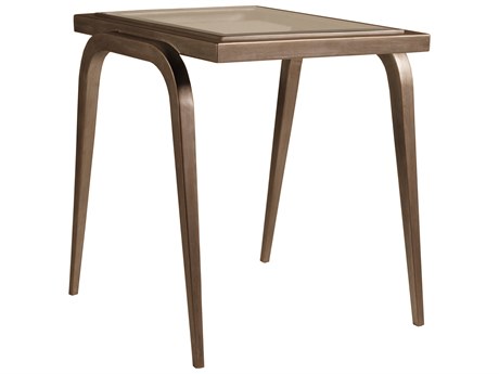 Artistica Metal Designs Mitchum Square Glass Renaissance End Table