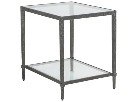 Artistica Metal Designs Claret Rectangular Glass End Table