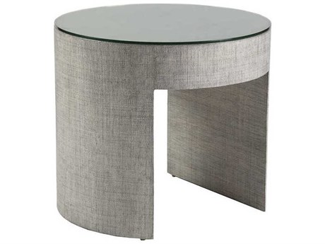 Artistica Precept Round Glass Light Gray End Table