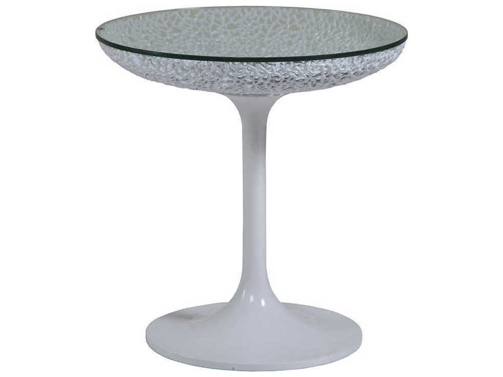 Artistica Home Seascape White Lacquer 20 Wide Round Pedestal Table