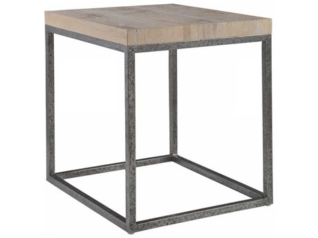 Artistica Signature Designs Foray Rectangular Wood Natural Waxed Distressed Iron End Table