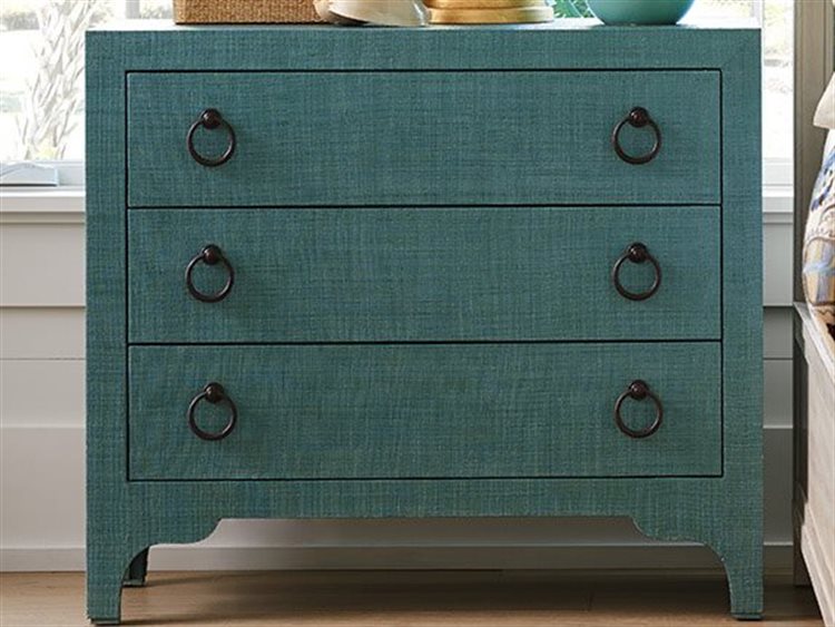 Barclay Butera Newport Balboa Island Sea Glass Raffia Three Drawer 41 X 17 Nightstand Hall Chest Bcb923974