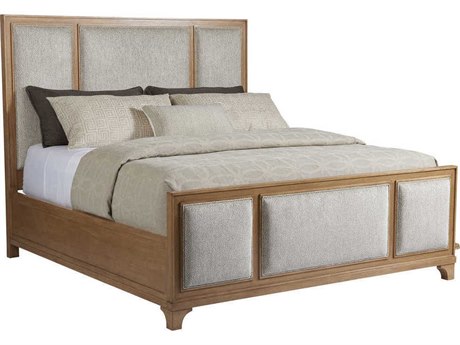 Barclay Butera Newport Crystal Cove Sandstone Beige Wood King Panel Bed