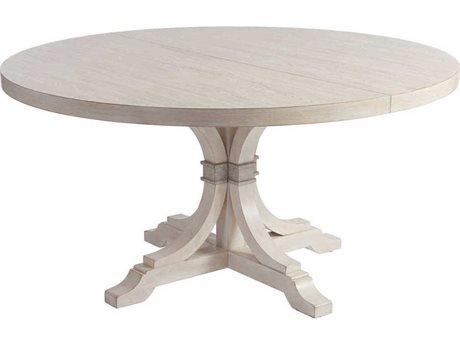 Barclay Butera Newport Magnolia Round Wood Sailcloth Dining Table