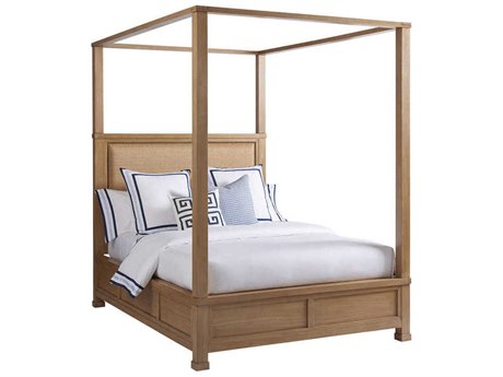 Barclay Butera Newport Shorecliff Sandstone Brown Wood Queen Poster Bed