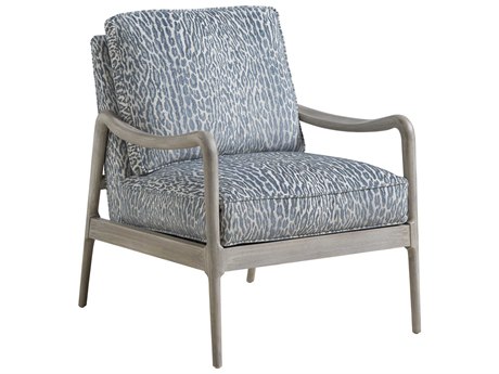 Barclay Butera Upholstery Leblanc Blue Fabric Accent Chair