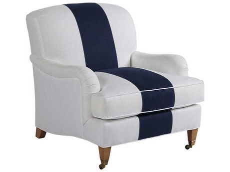 Barclay Butera Upholstery Sydney Rolling Blue Fabric Accent Chair