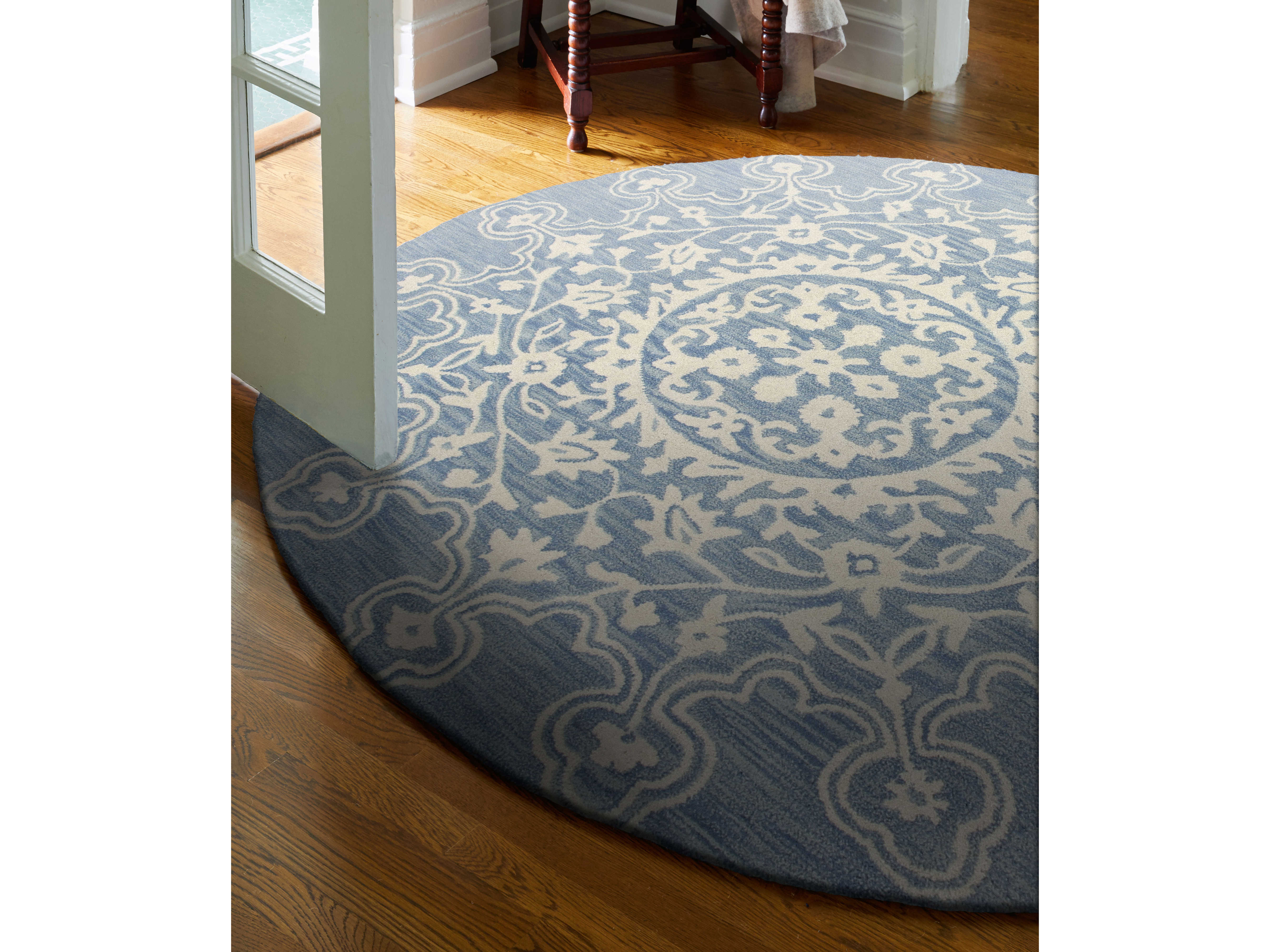 Bashian Rugs Chelsea Light Blue Round Area Rug BSHS185LBLST267ROU