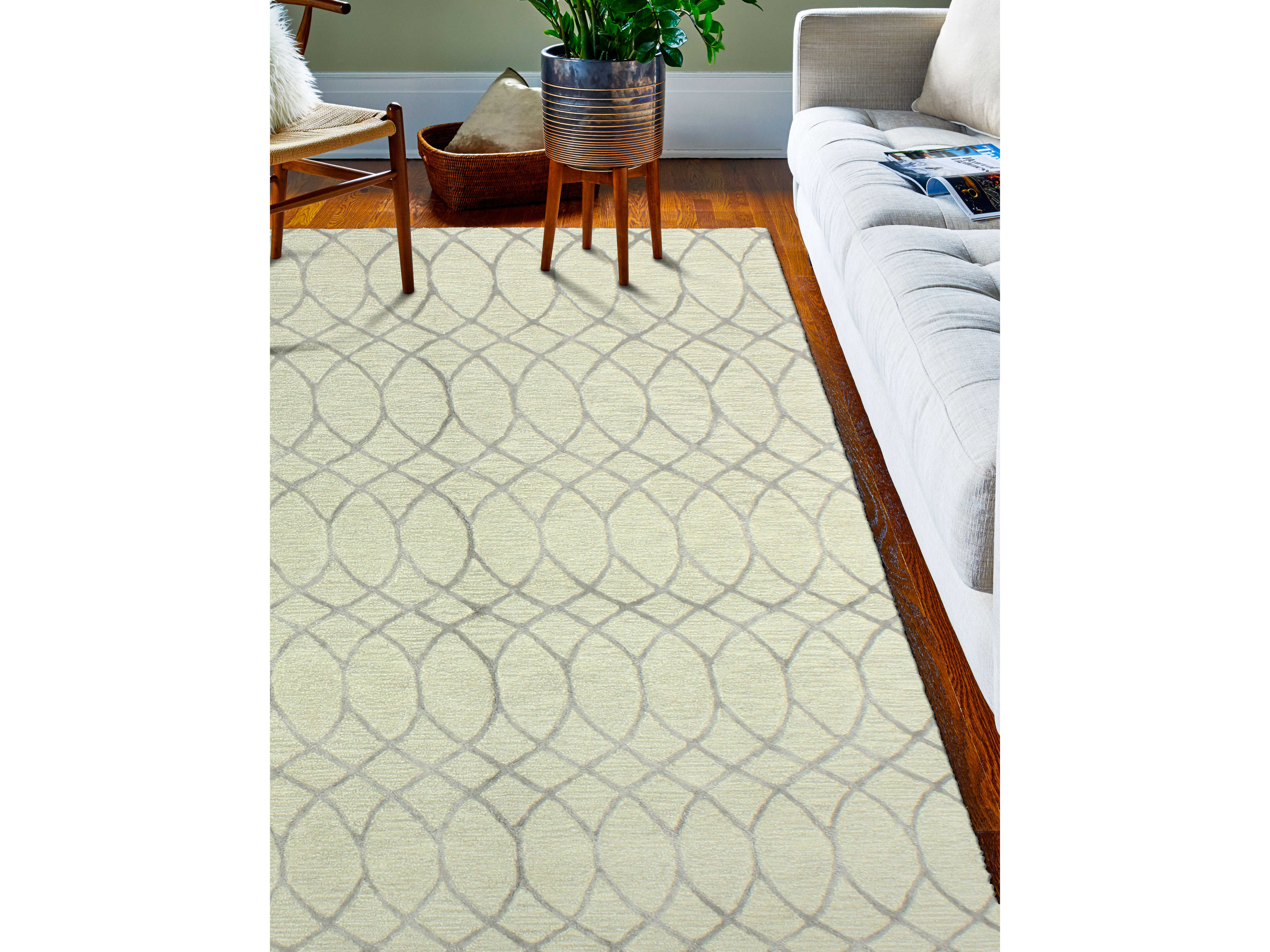 Bashian Rugs Greenwich Silver Rectangular Area Rug BSHR129SILHG300